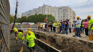 S-a început turnarea betonului aferent structurii de rezistență la Pasajul Apărătorii Patriei