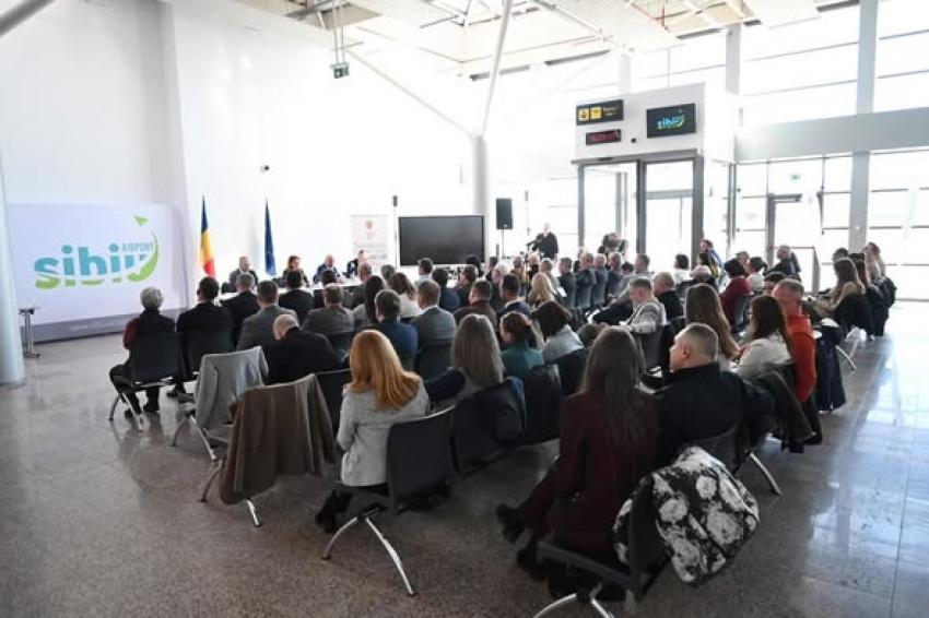 CJ Sibiu: O ședință altfel ... la Aeroportul Internațional