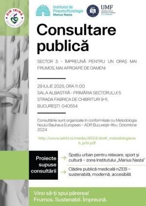 Invitație la Consultare publică în sectorul 5, pe 29 iulie
