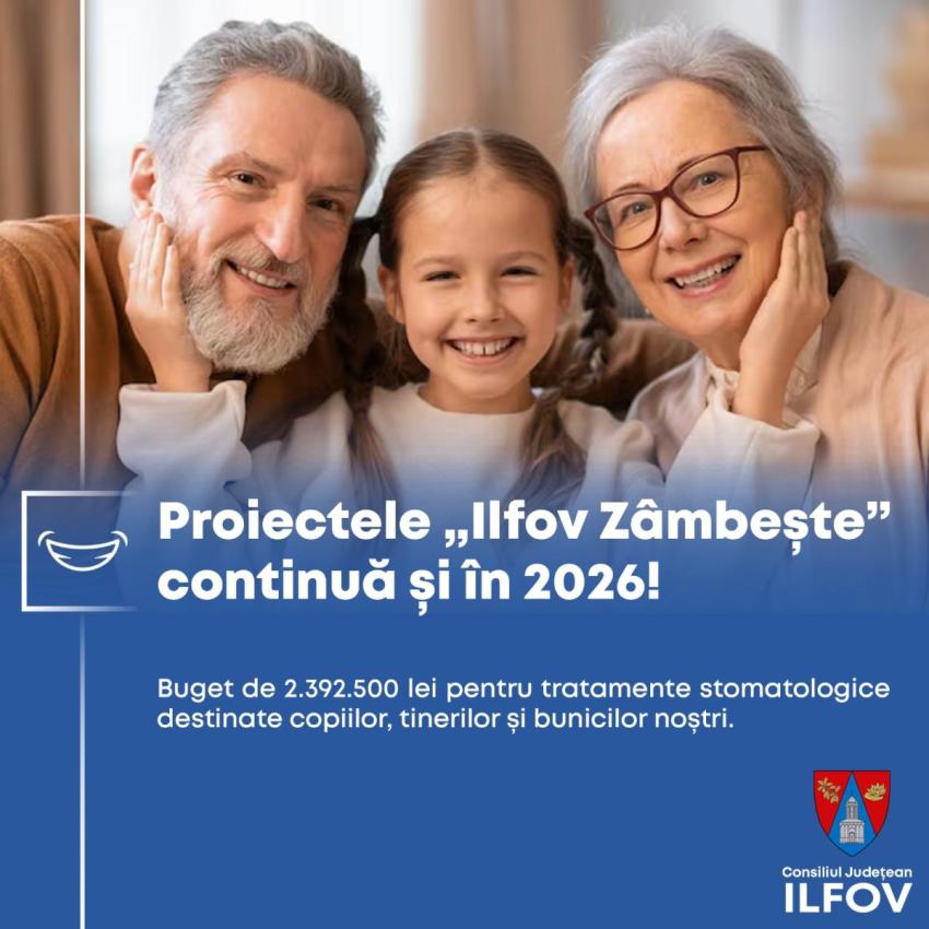 Veste bună pentru ilfoveni! Proiectele „Ilfov Zâmbește” continuă și în 2026